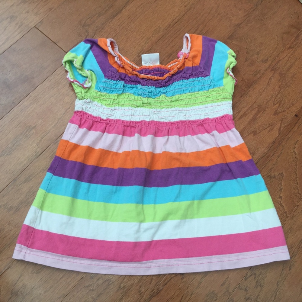 Hanna Andersson Kids Smocked Chest Rainbow Top Size 10 Spring Summer Colorful